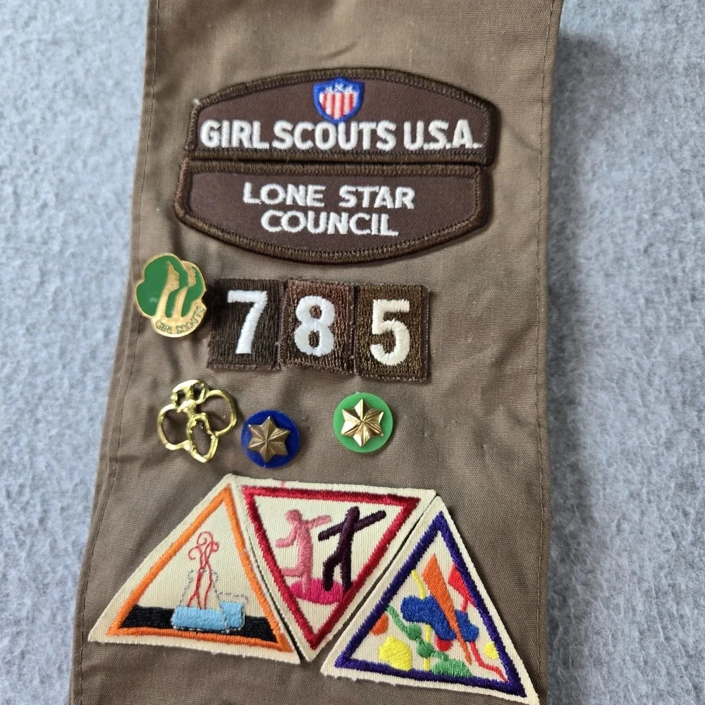 Vintage Girl Scouts U.S.A. Bundle Girls One Size‎ Multicolor Scarf Patchwork